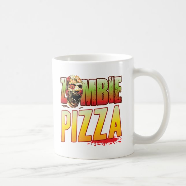 Taza De Café Cabeza del zombi de la pizza (Derecha)