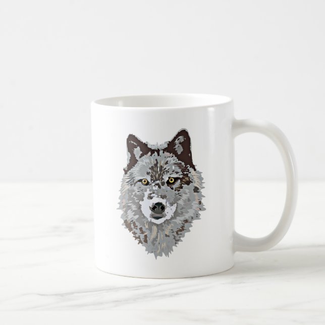 Taza De Café Cabeza estilizada del lobo (Derecha)