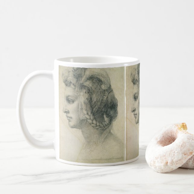 Taza De Café Cabeza ideal de una mujer de Michelangelo (Con donut)