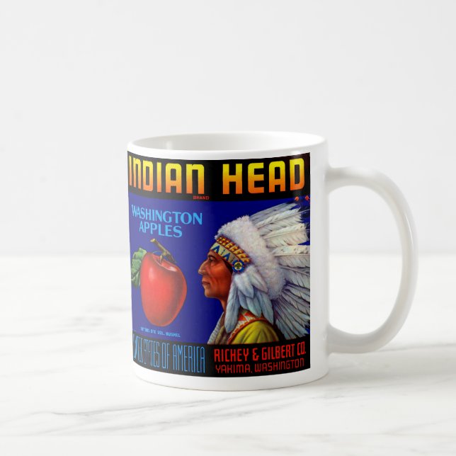 Taza De Café Cabeza india de Washington manzanas (Derecha)