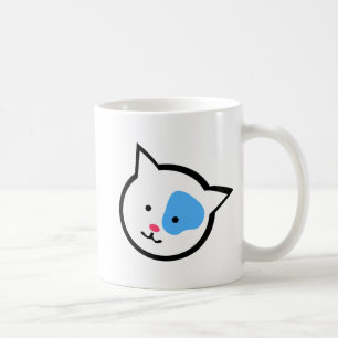 Taza De Café Cabeza linda del gato (azul)