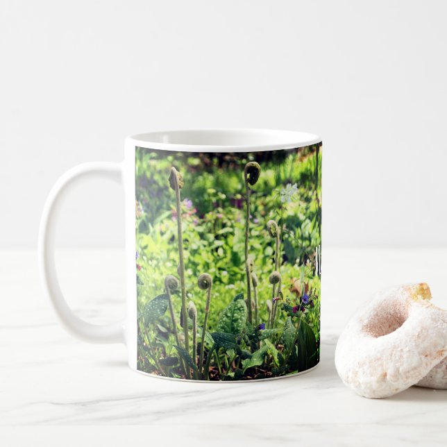Taza De Café Cabezales Y Flores Personalizadas (Con donut)