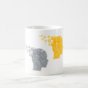 Taza De Café Cabezas de rueda dentada de poder cerebral Steampu