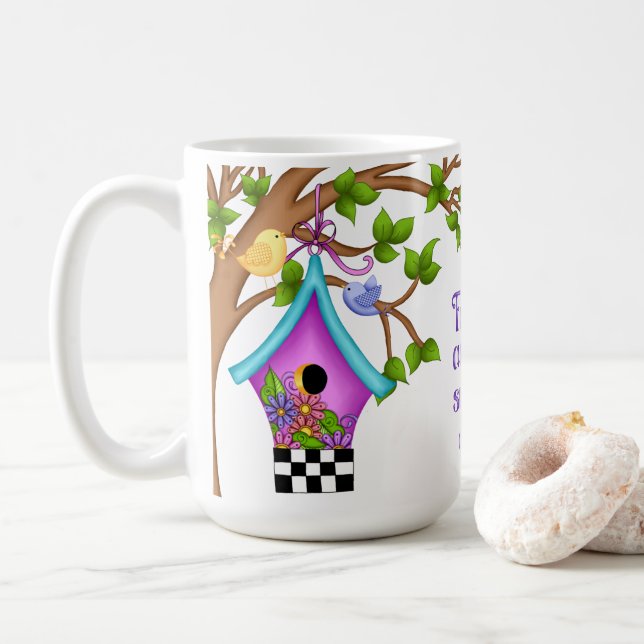 Taza De Café Cabina de tablero de ajedrez caprichosa (Con donut)