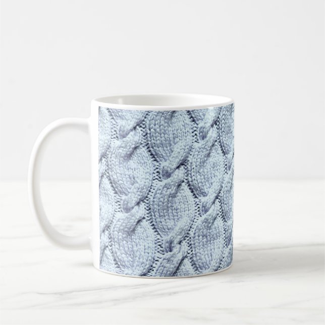 Taza De Café cables hechos punto grandes Azul-grises (Izquierda)