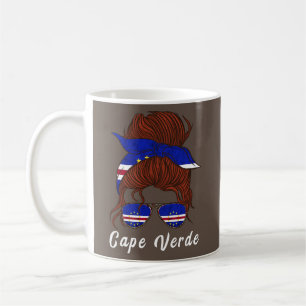 Taza De Café Cabo Verde Chica Bandana Mujer Messy Bun Cabo