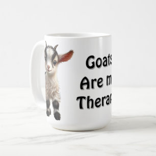 Taza De Café Cabra bebé con pelaje esponjoso y expresión brilla