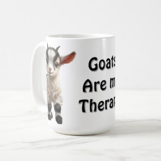 Taza De Café Cabra bebé con pelaje esponjoso y expresión brilla