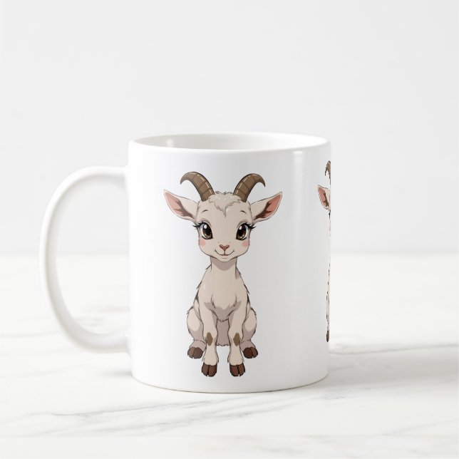 Taza De Café Cabra de anime con ojos grandes (Izquierda)