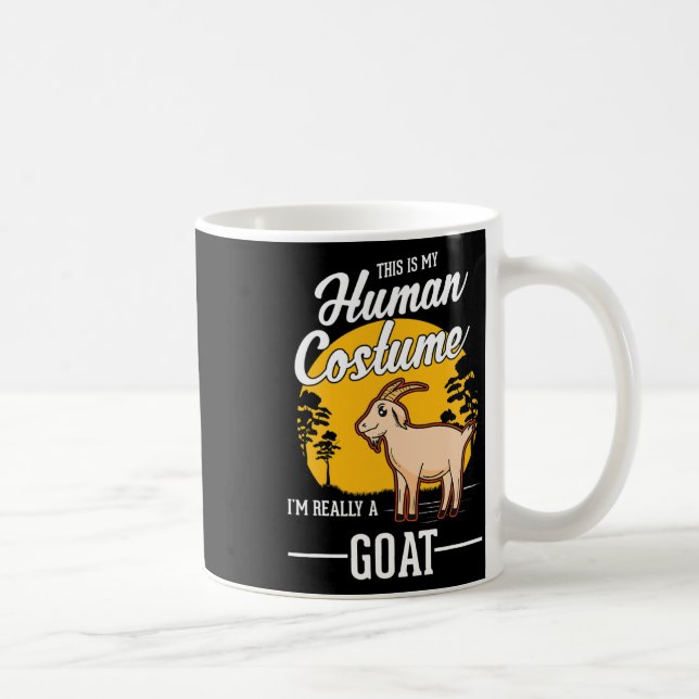 Taza De Café Cabra de disfraces humanos de Halloween Cabra (Derecha)
