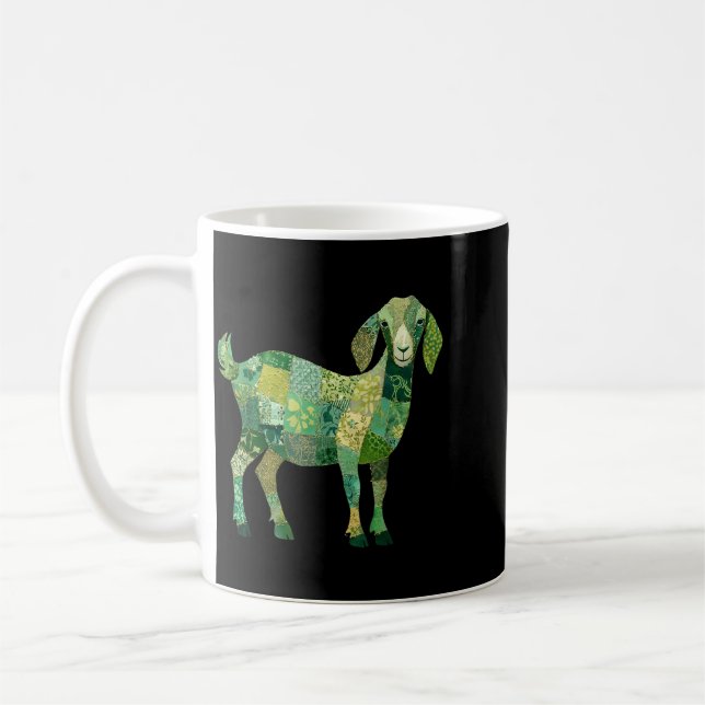 Taza De Café Cabra lechera nubia de patchwork (Izquierda)