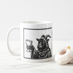 Taza De Café Cabra Negra con capa Pegan gótica Medieval Wicca 