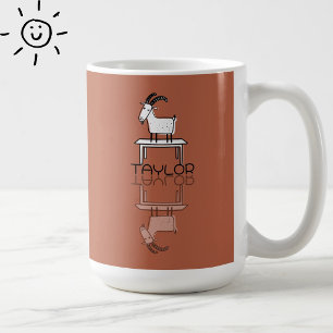 Taza De Café Cabra Rosa Tonta Monada Reflexión Garabato Nombre 