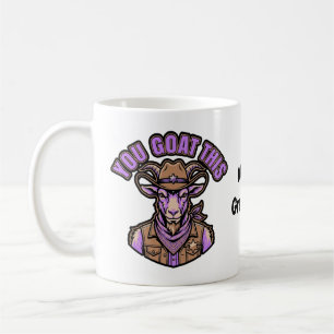 Taza De Café Cabra Vaquera Divertida Diseño Occidental Motivaci