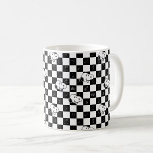 Taza De Café Cacahuetes Bandera de Snoopy Checkered