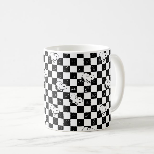 Taza De Café Cacahuetes | Bandera de Snoopy Checkered (Anverso derecho)