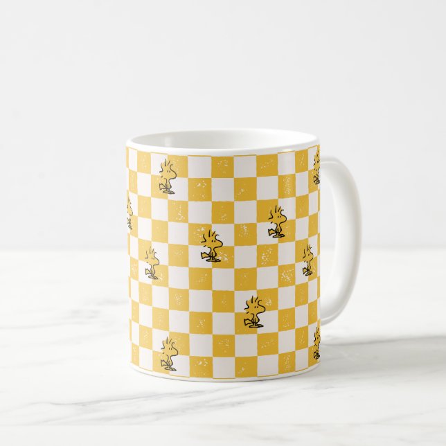 Taza De Café Cacahuetes | Bandera de Woodstock Check (Anverso derecho)