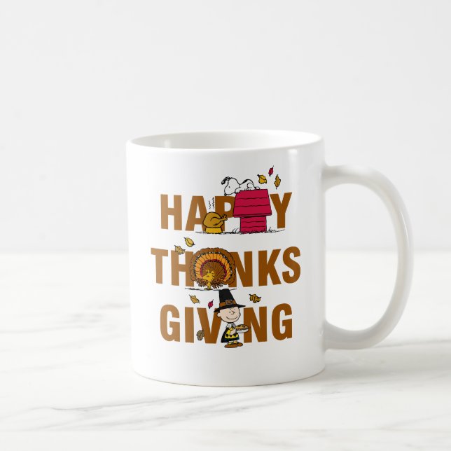 Taza De Café Cacahuetes | Feliz Día de Acción de Gracias (Derecha)