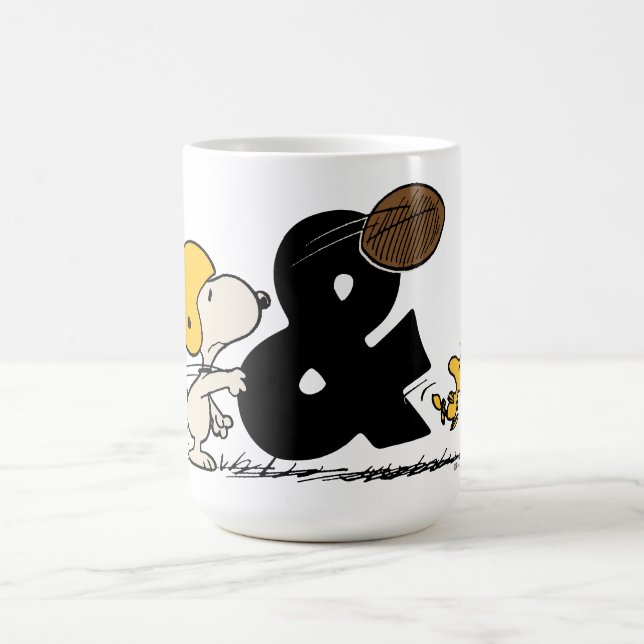 Taza De Café Cacahuetes | Fútbol Snoopy & Woodstock (Centro)
