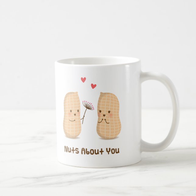 Taza De Café Cacahuetes lindos Nuts sobre usted humor del amor (Derecha)