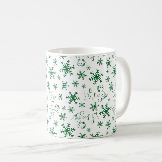 Taza De Café Cacahuetes | Navidades Snoopy Let It Snow Pattern (Anverso derecho)