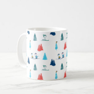 Taza De Café Cacahuetes Patrón de esquí de invierno