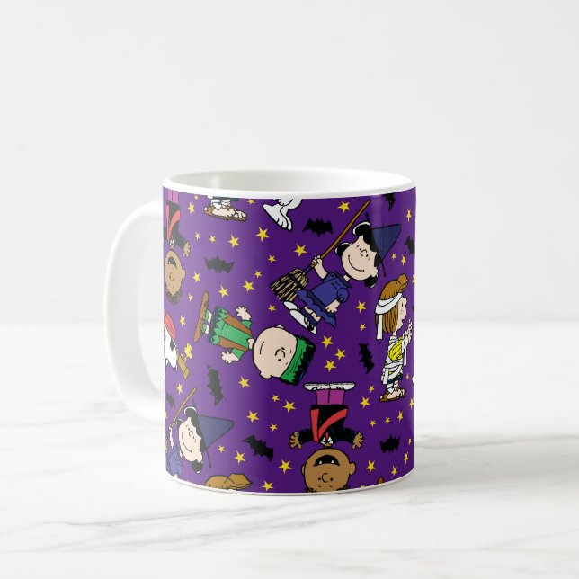 Taza De Café Cacahuetes | Patrón de Halloween Feliz (Anverso izquierdo)