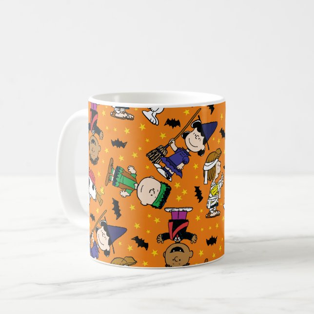 Taza De Café Cacahuetes | Patrón de Halloween Feliz (Anverso izquierdo)