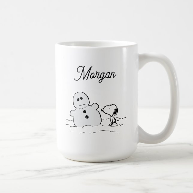 Taza De Café Cacahuetes | Snoopy Construye Un Hombre De Nieve | (Derecha)