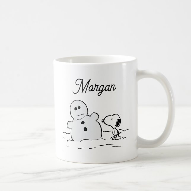 Taza De Café Cacahuetes | Snoopy Construye Un Hombre De Nieve | (Derecha)