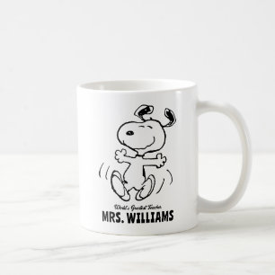 Taza De Café Cacahuetes Snoopy Greatest Teacher Personalizado