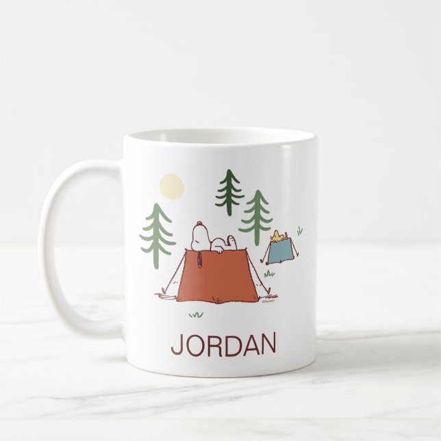Taza De Café Cacahuetes | Snoopy & Woodstock | Añadir su nombre (Izquierda)