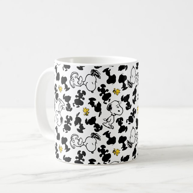 Taza De Café Cacahuetes | Snoopy & Woodstock Shadow Pattern (Anverso izquierdo)