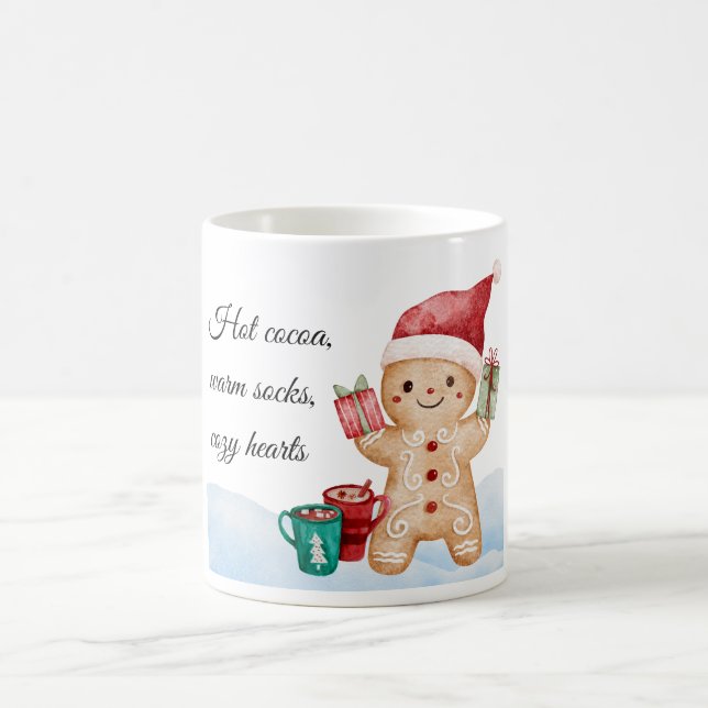 Taza De Café Cacao caliente, calcetines calientes Mug - Navidad (Centro)
