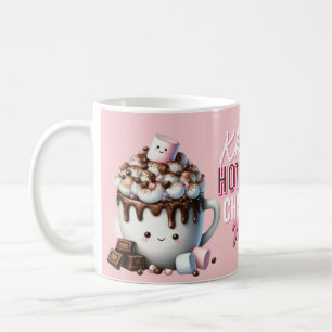 Taza De Café Cacao Caliente Rosa Navideño Adorable