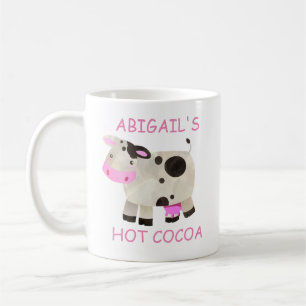Taza De Café Cacao Caliente Vaca Rosa Negro Blanco Lindo