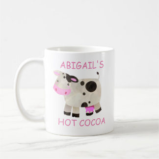 Taza De Café Cacao Caliente Vaca Rosa Negro Blanco Lindo