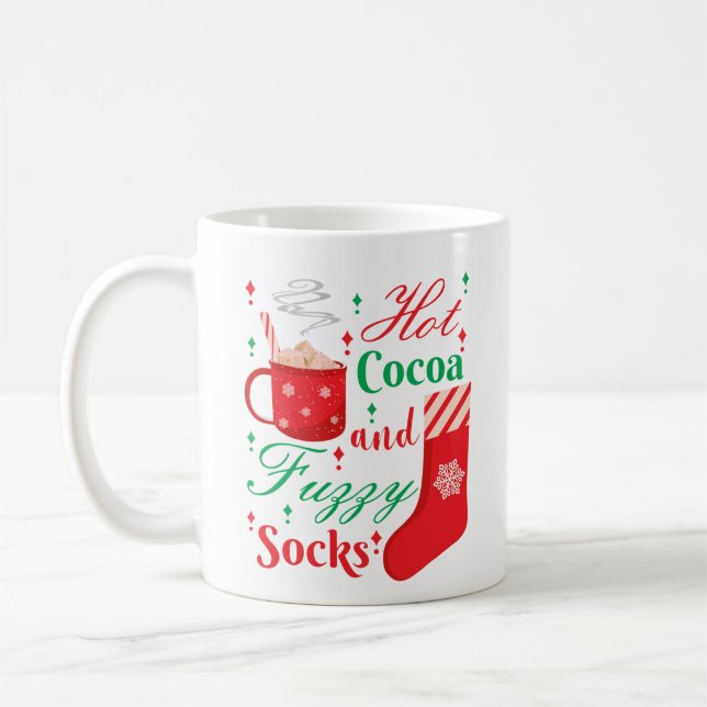 Taza De Café Cacao caliente y calcetines borrosos - Navidades (Izquierda)