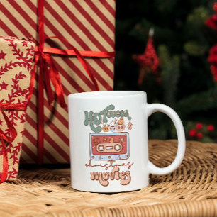 Taza De Café Cacao caliente y películas de Navidades que beben 