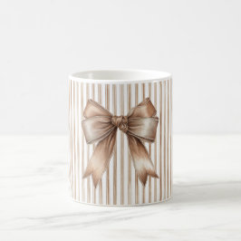 Taza De Café Cacao Lazo Marrón Crema Rayas