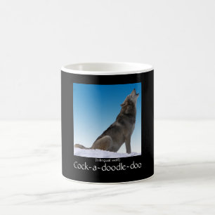 Taza De Café Cacareo bilingüe del lobo