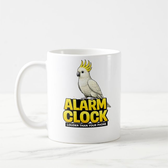 Taza De Café Cacatúa Reloj de Alarma (Izquierda)