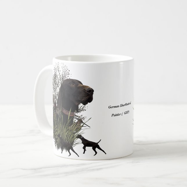 Taza De Café Cacería de aves, Puntero alemán de corta duración (Anverso izquierdo)