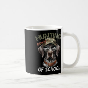 Taza De Café Cacería de buck por 100 días de perro escolar 100