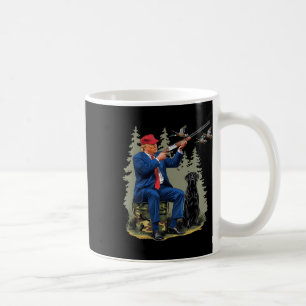 Taza De Café Cacería divertida: Trump, caza de camo, saluda a H