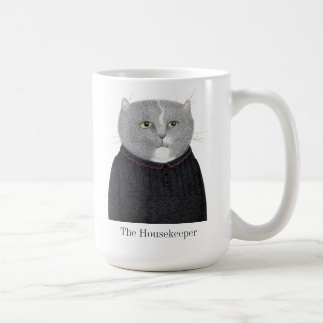 Taza De Café CACHORA DE LA CASA CAT Tall White Mug + Texto (Derecha)
