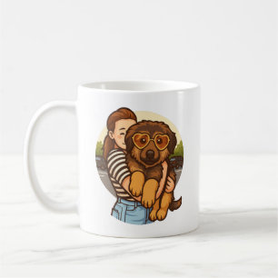 Taza De Café Cachorro Adorable con Gafas de Sol en Forma de Cor