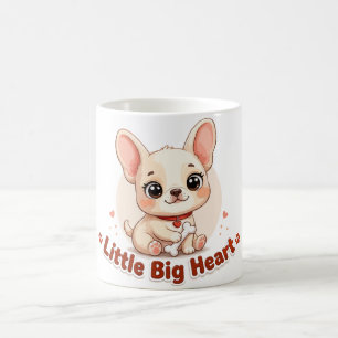 Taza De Café Cachorro Adorable Corazón Pequeño Grande