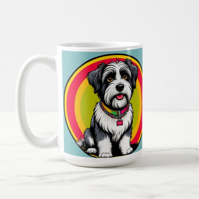 Taza De Café Cachorro Animado Adorable con Collar (Izquierda)