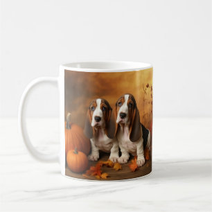 Taza De Café Cachorro Basset Hound Delicia de Otoño Calabaza